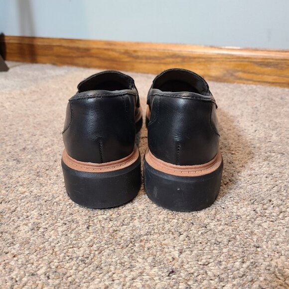 Clarks Westlynn Ayla Womens Penny Loafer Sz 7 Black Croc Leather Slip-On Shoes - Picture 6 of 10